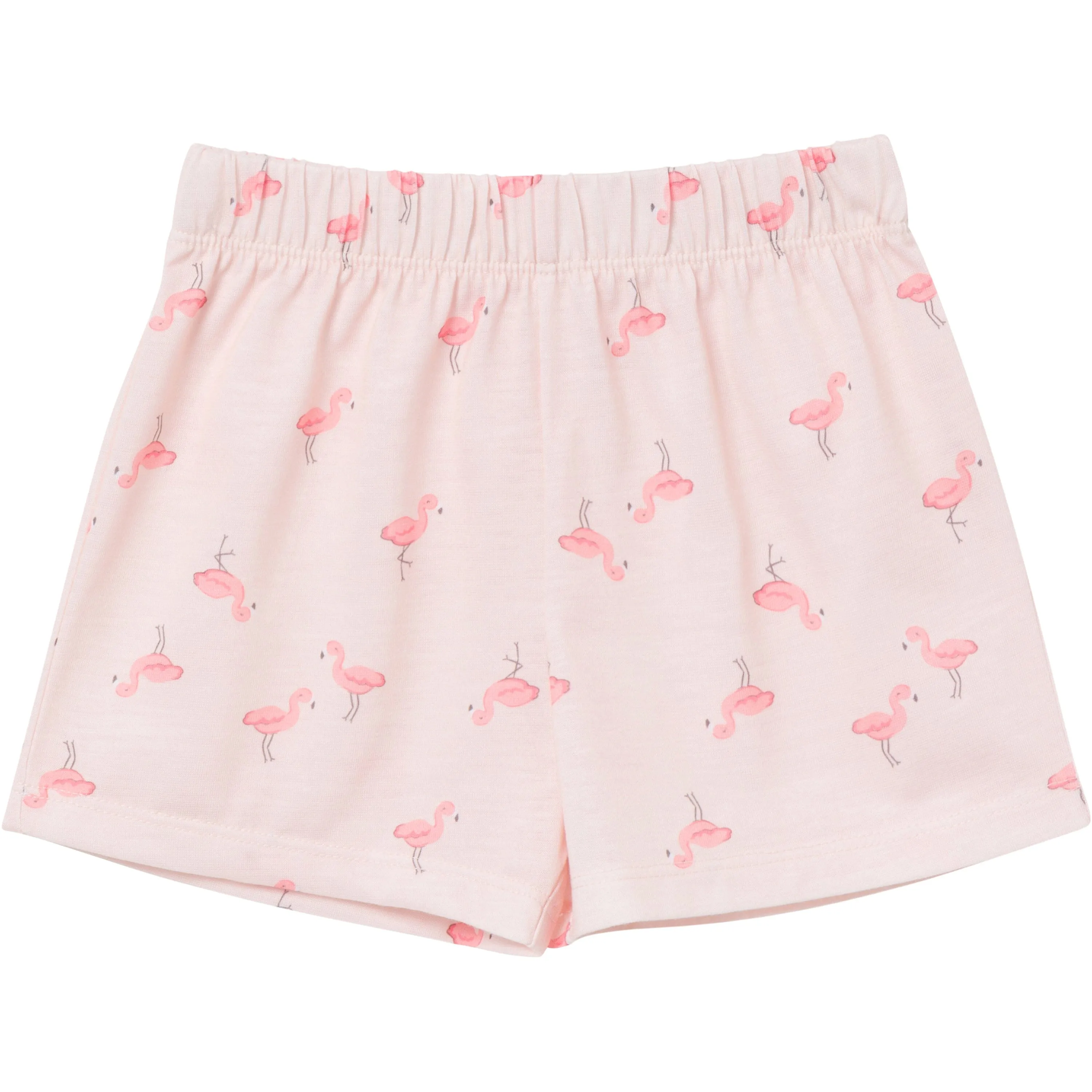 2-Piece Infant & Toddler Girls Flamingoes Button Up Pajama Shorts Set