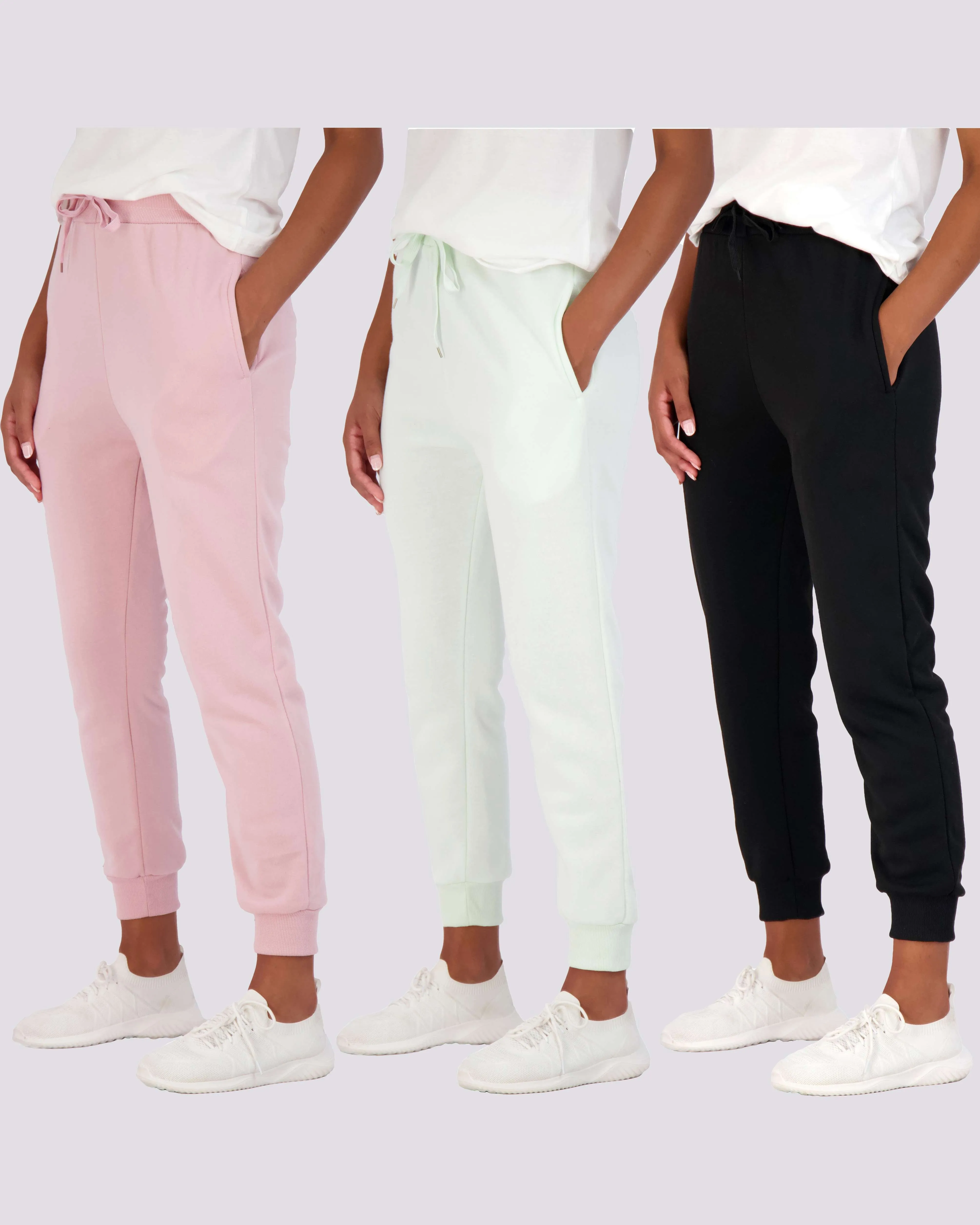 3 Pack: Womens Plus Fleece Jogger Sweatpants