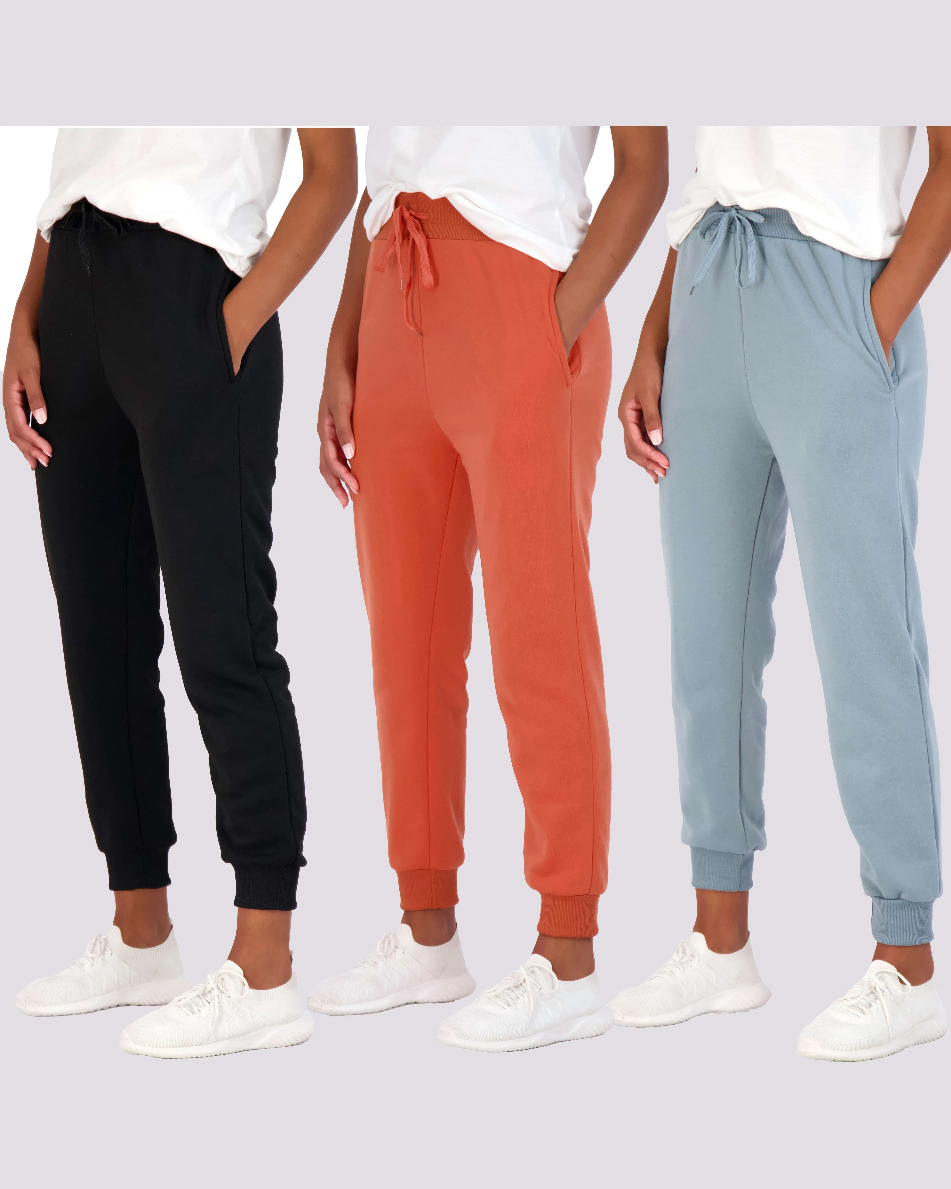 3 Pack: Womens Plus Fleece Jogger Sweatpants