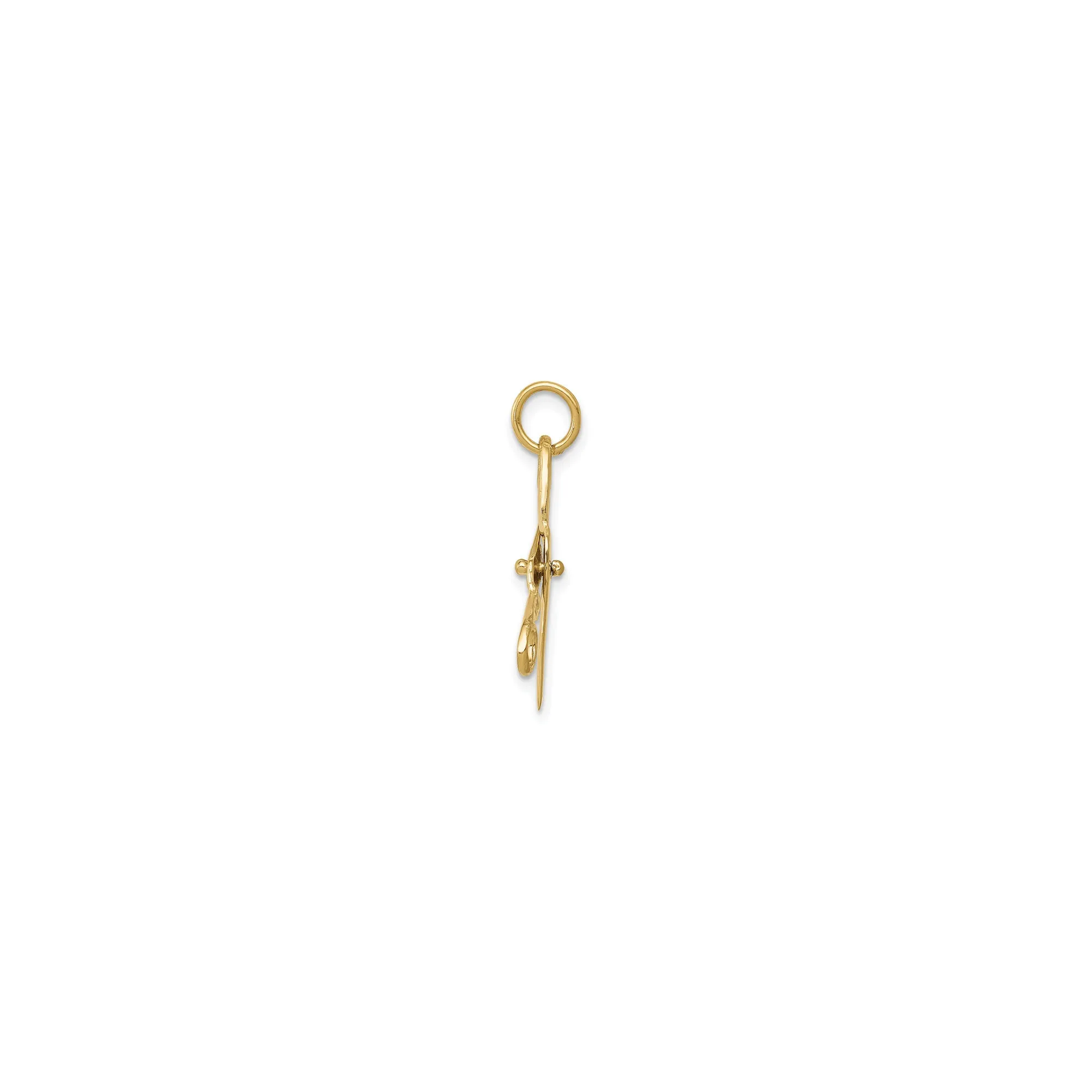 3D Moveable Golden Scissors Pendant (14K)