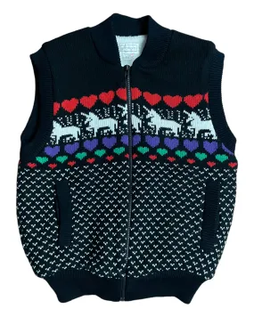 80s/90s Unicorns & Hearts Sweater Vest/Jacket