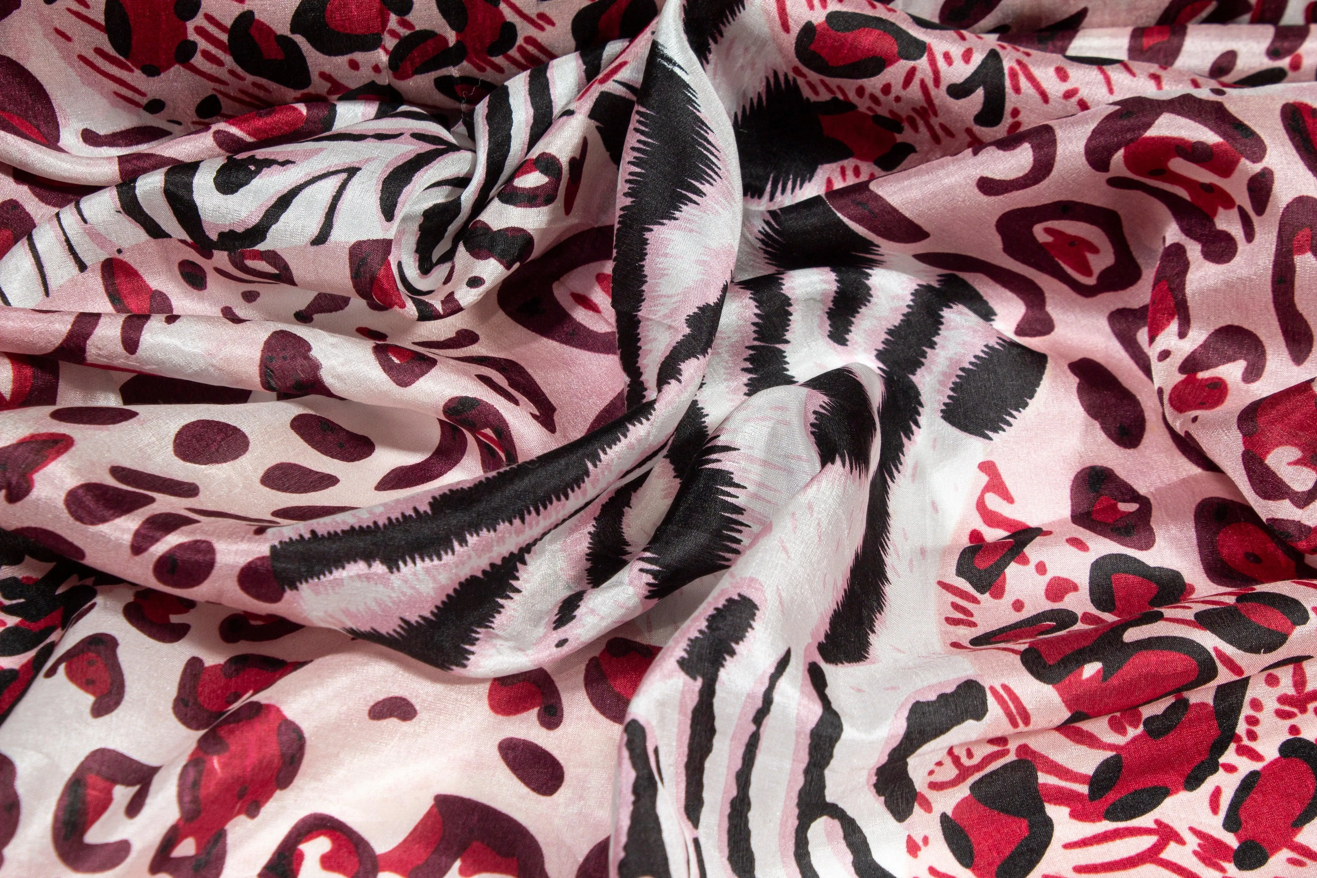 Abstract Animal Print Silk Habotai