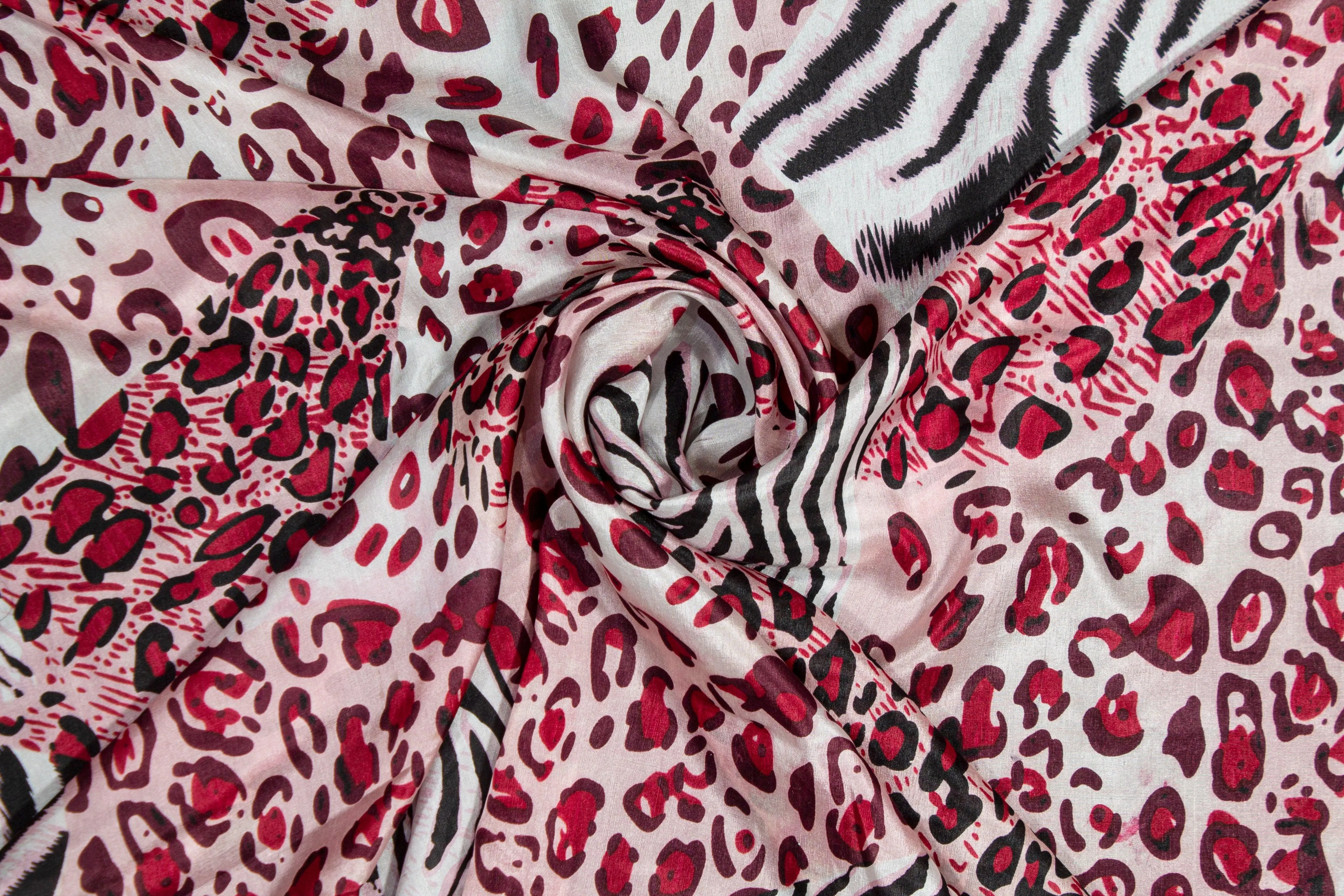 Abstract Animal Print Silk Habotai