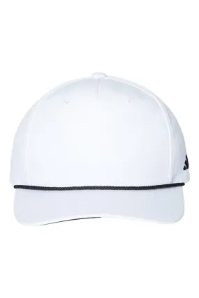 Adidas Mens Sustainable Moisture Wicking Rope Snapback Hat - White - NEW