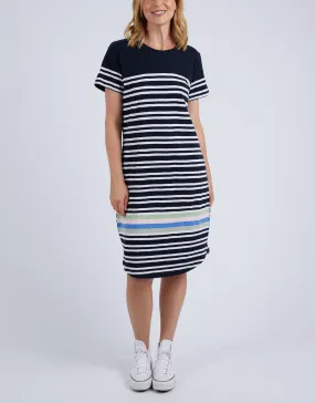 Aligner Tee Dress - Navy/White Stripe