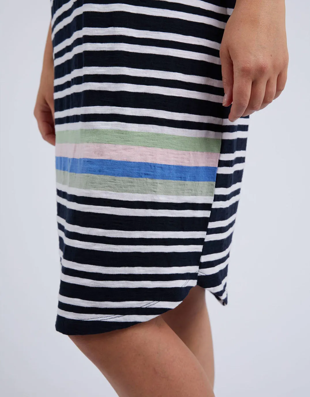 Aligner Tee Dress - Navy/White Stripe