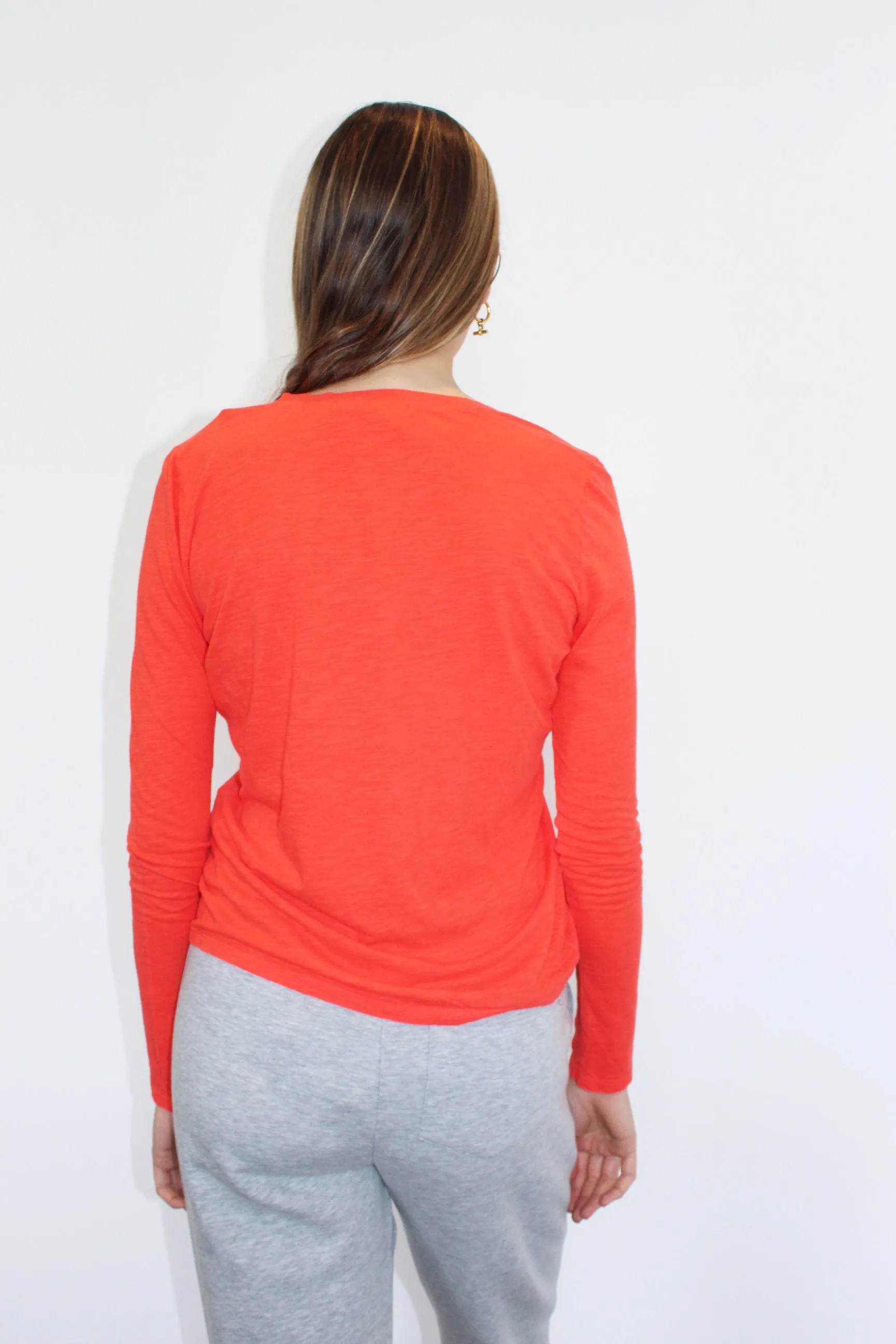 AV JAC49 Long Sleeve Tee in Vintage Orange