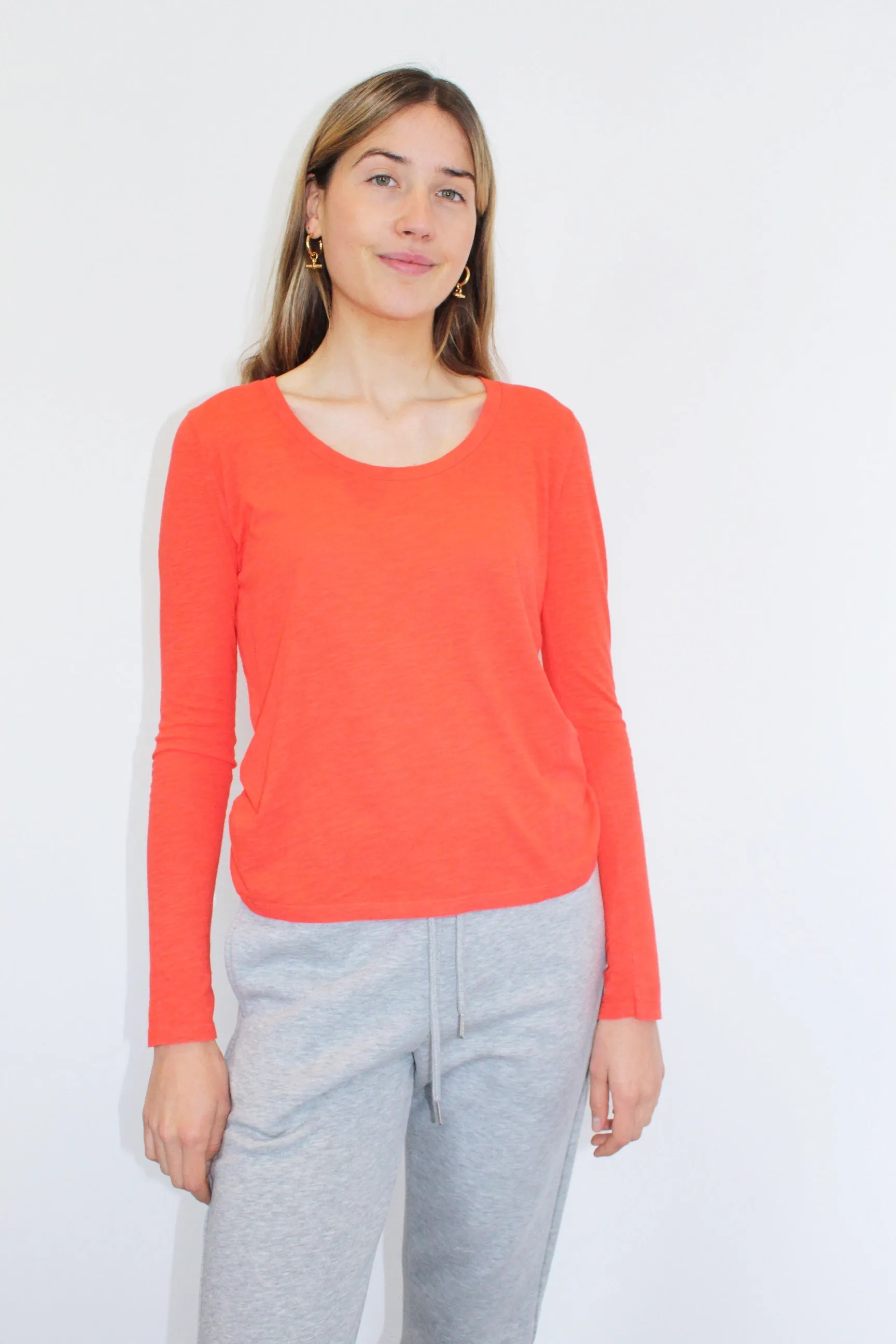 AV JAC49 Long Sleeve Tee in Vintage Orange