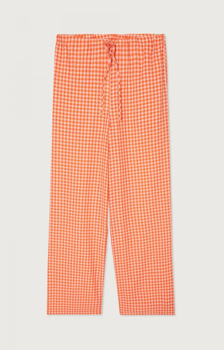 AV Pykaboo Check Trousers in Neon Orange