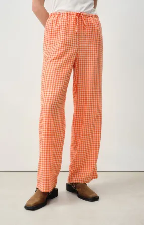 AV Pykaboo Check Trousers in Neon Orange