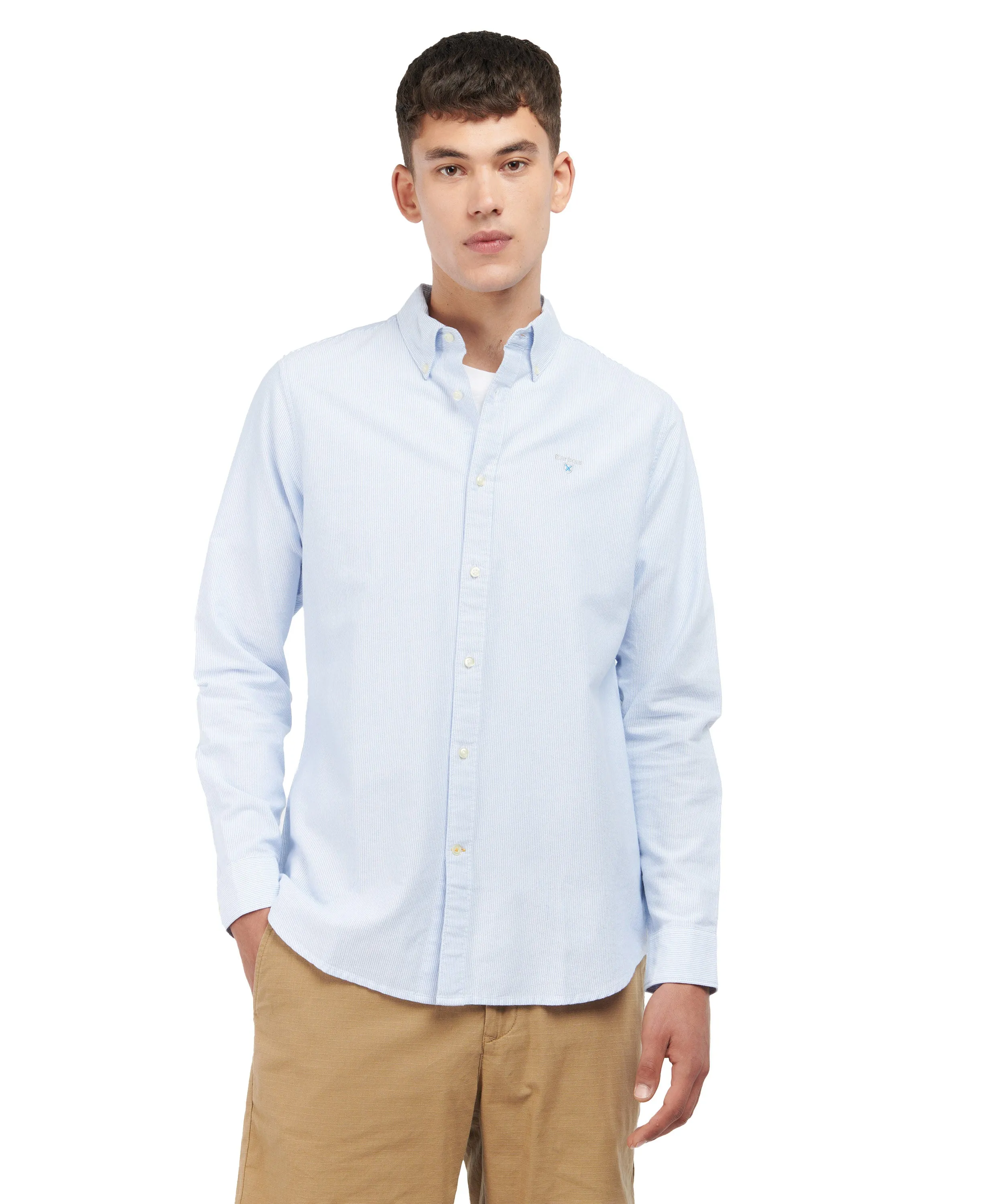 Barbour Shirt Light Blue Striped Man