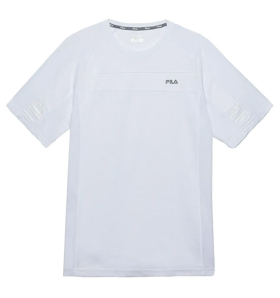 Baseline White Rounded V-Neck Shirt by Fila