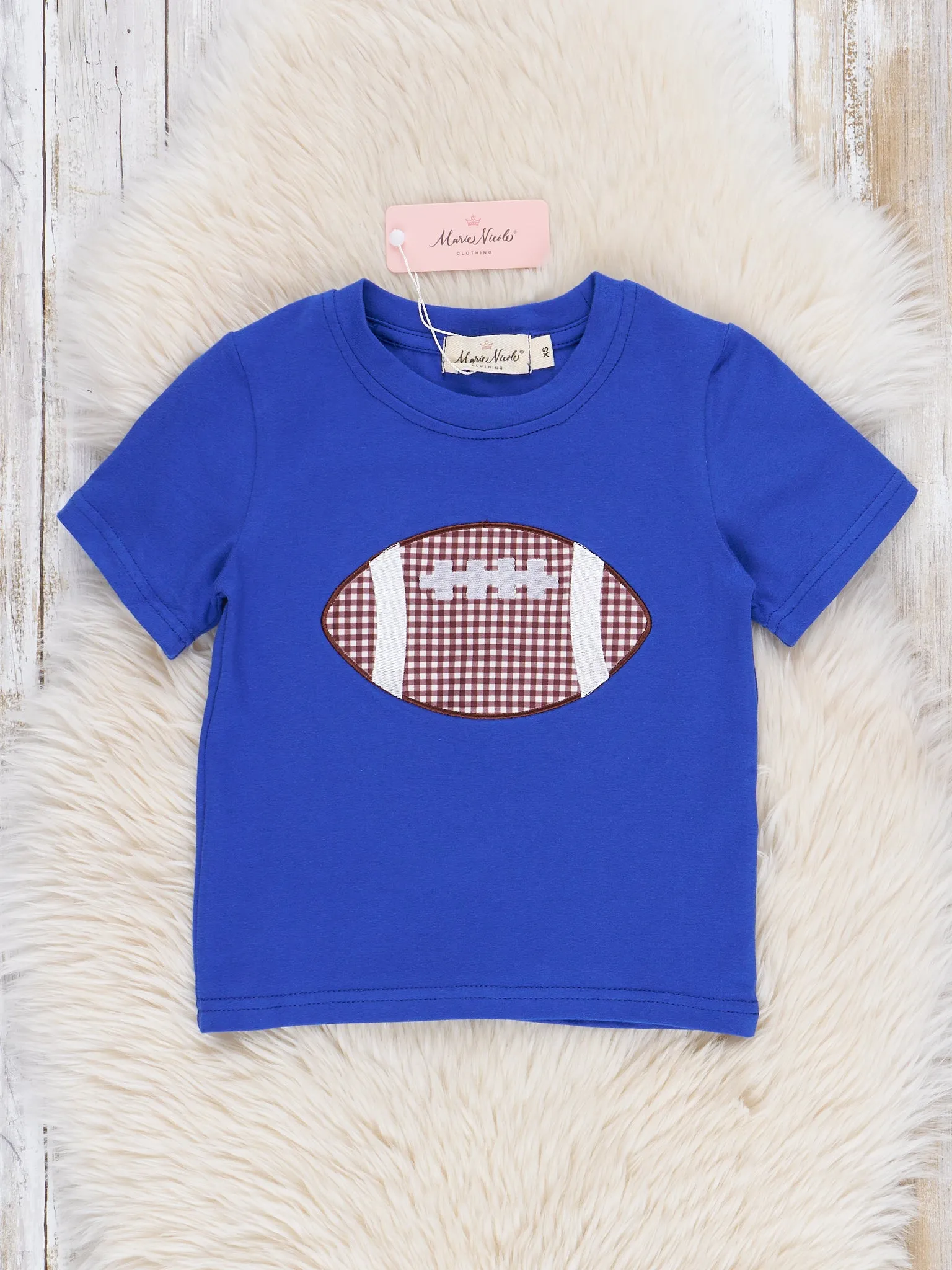 Blue Embroidered Football Shirt