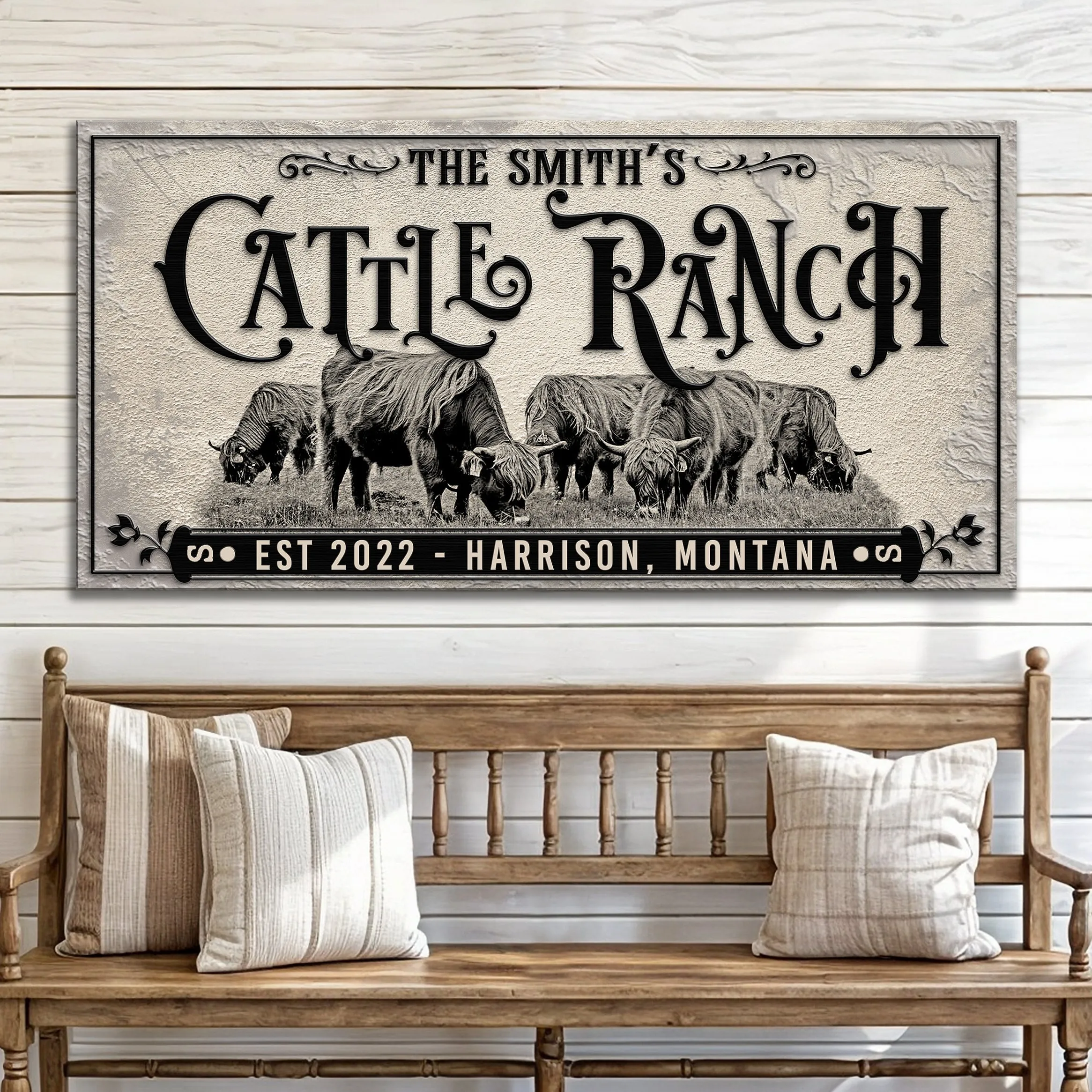 Branded Cattle Ranch Sign II