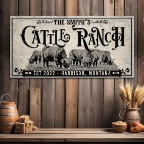 Branded Cattle Ranch Sign II