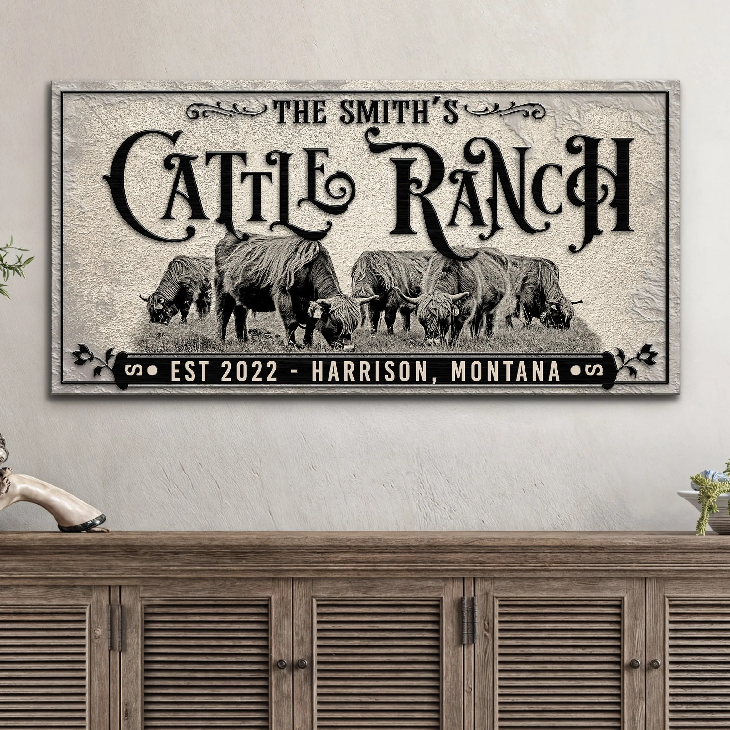 Branded Cattle Ranch Sign II