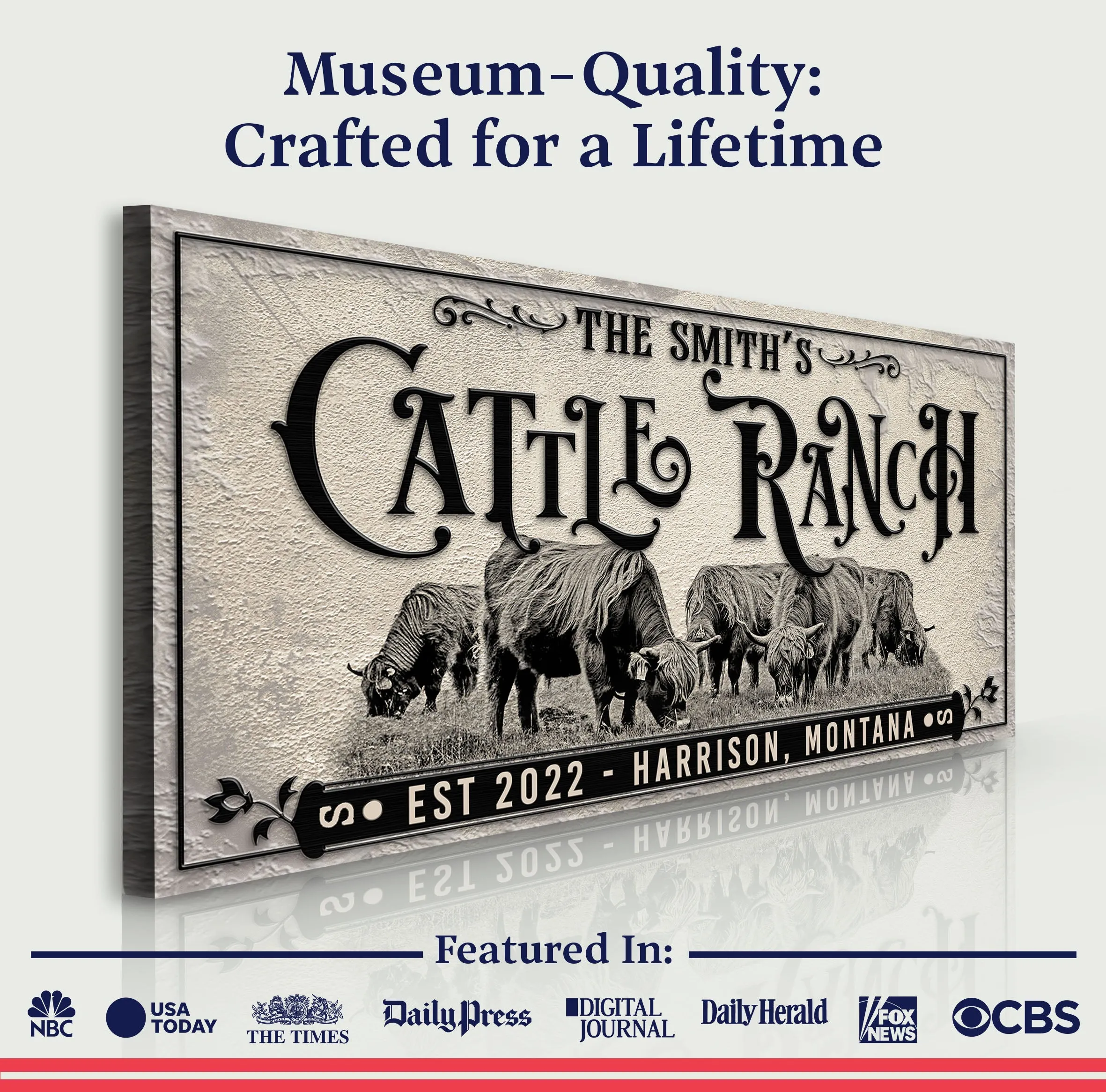 Branded Cattle Ranch Sign II