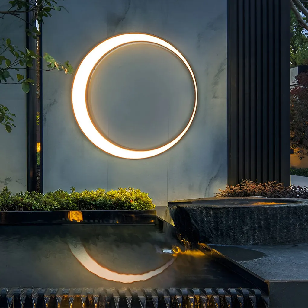 Circular Moon Led Waterproof Ip65 Modern Outdoor Wall Lights Wall Lamp