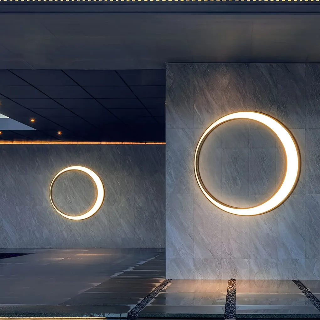 Circular Moon Led Waterproof Ip65 Modern Outdoor Wall Lights Wall Lamp