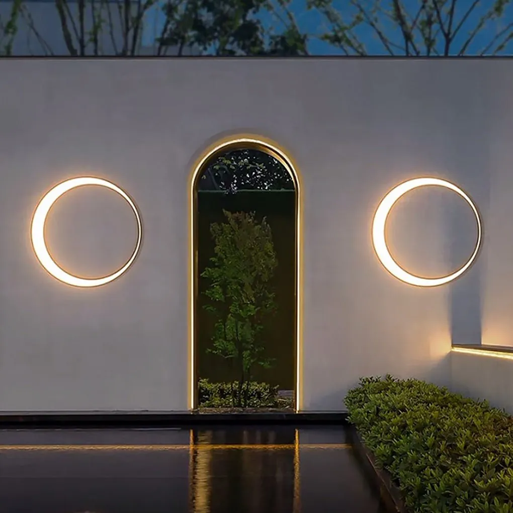 Circular Moon Led Waterproof Ip65 Modern Outdoor Wall Lights Wall Lamp