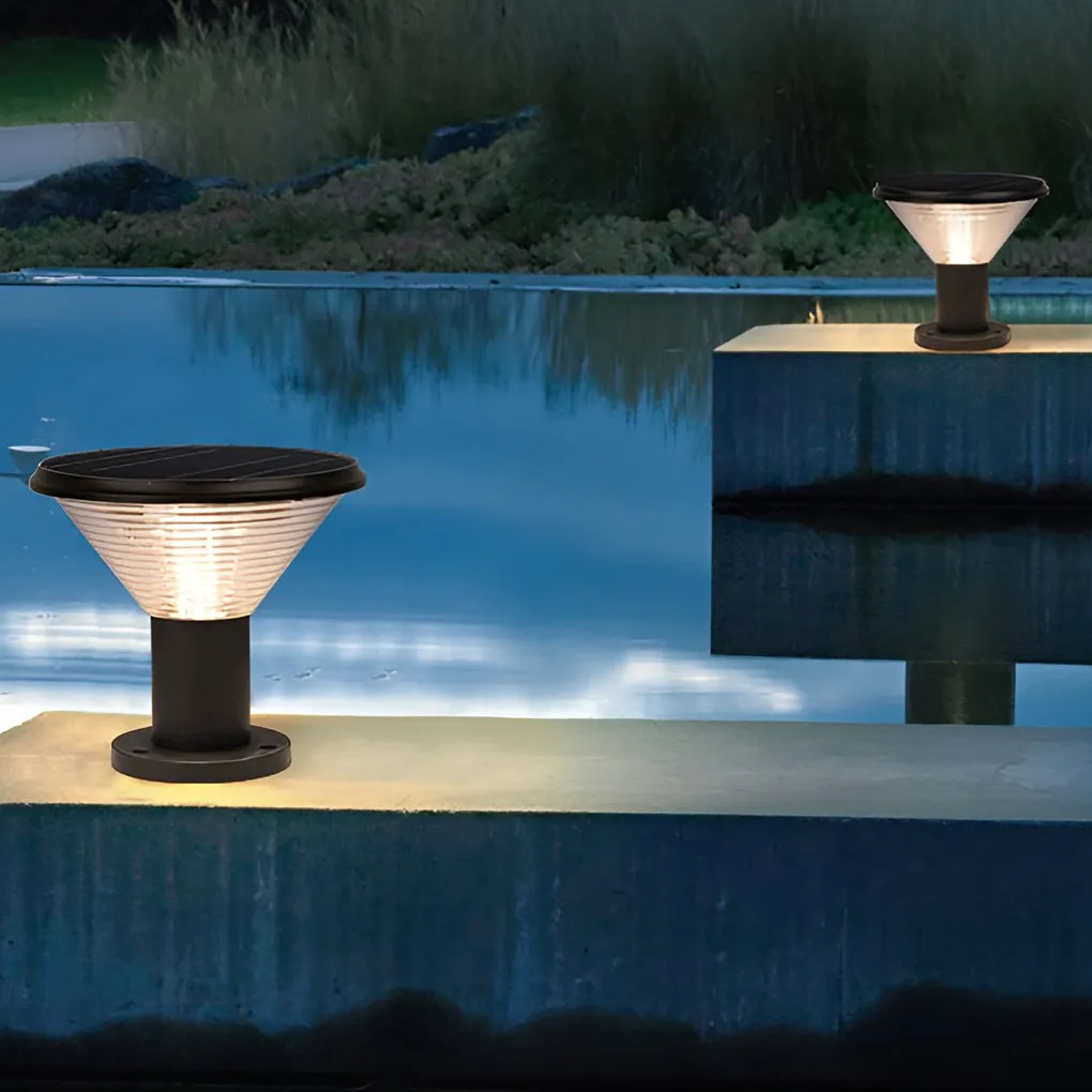 Circular Waterproof Intelligent Light Control Solar Fence Post Lights