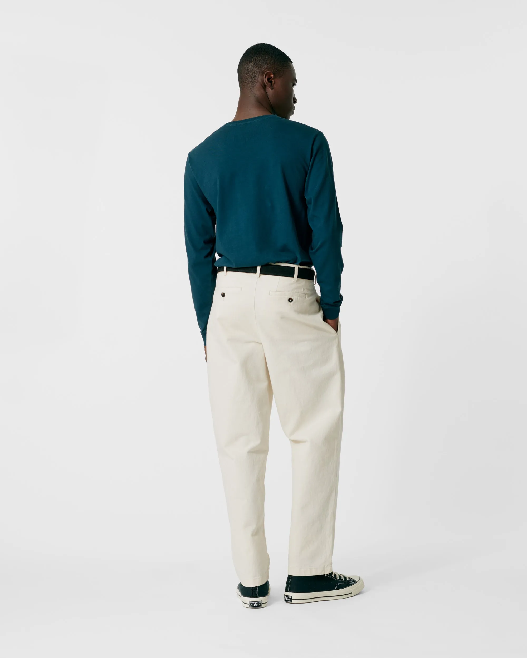 Classic Double-Pleat Herringbone Pant