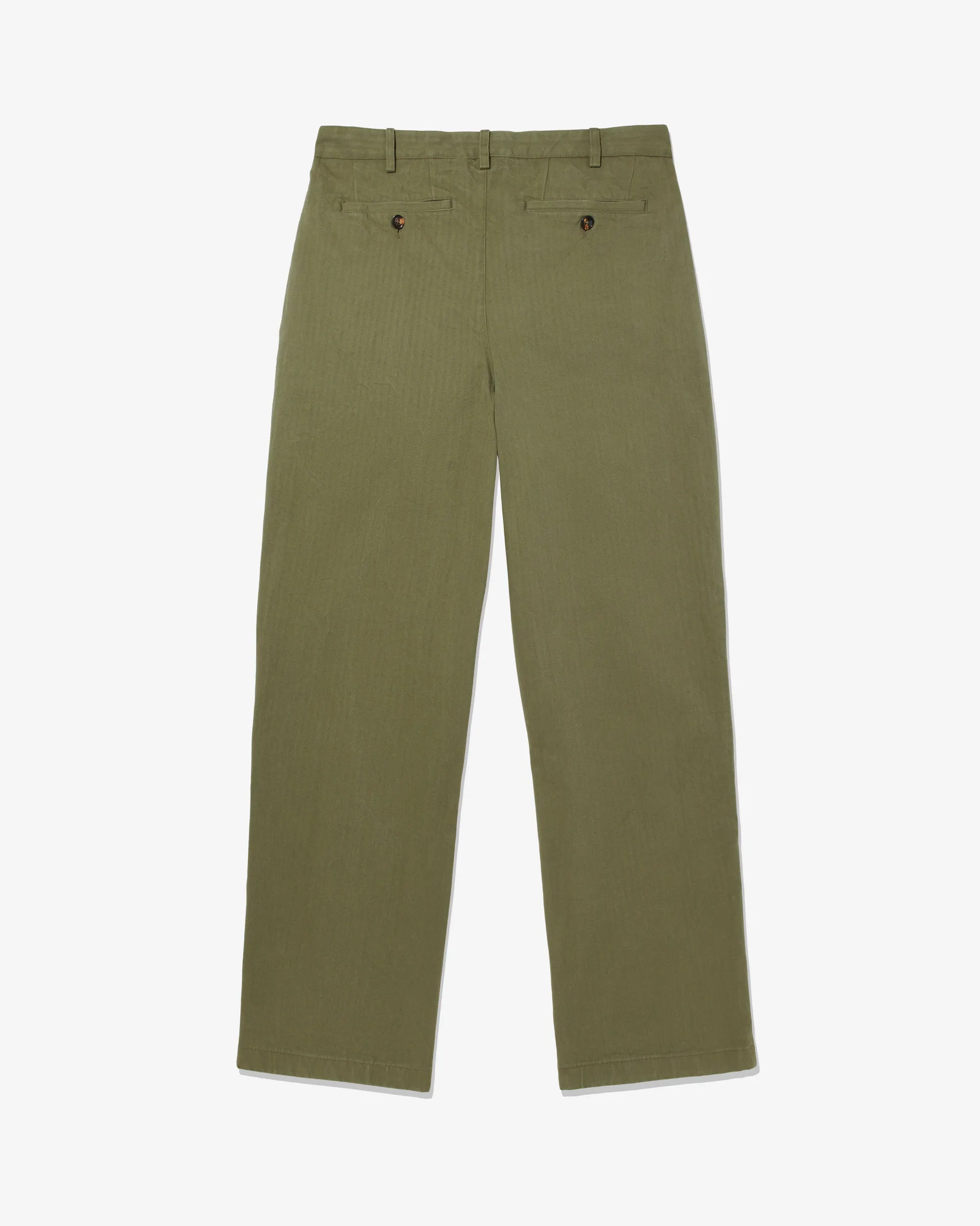 Classic Double-Pleat Herringbone Pant