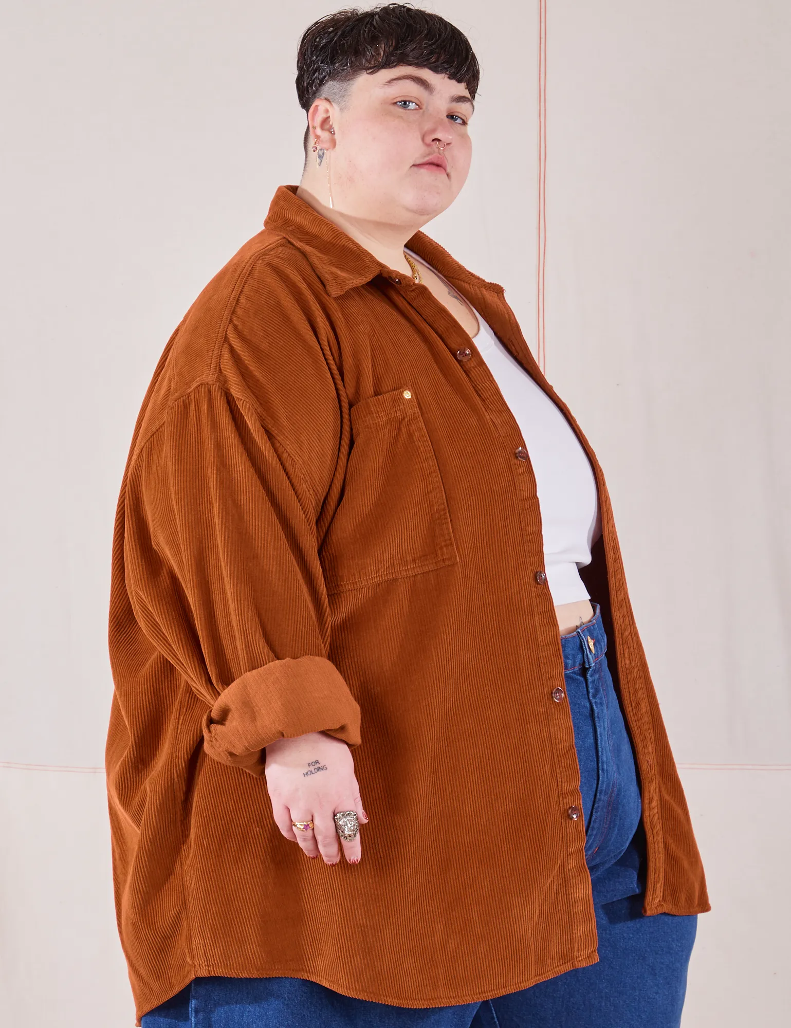 Corduroy Overshirt - Burnt Terracotta *FINAL SALE*