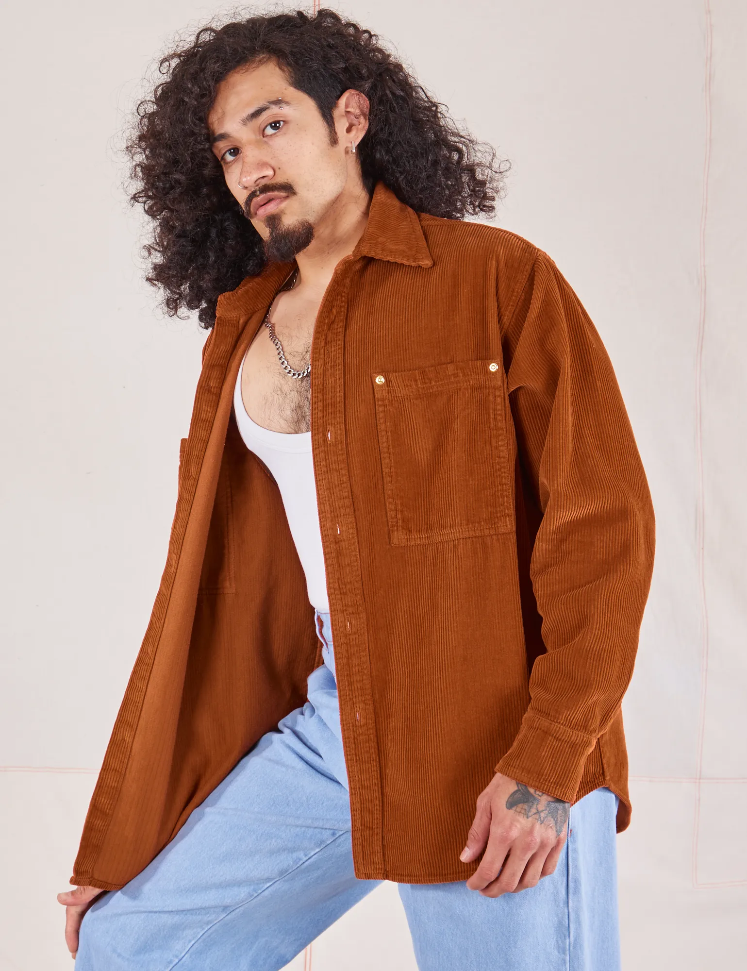 Corduroy Overshirt - Burnt Terracotta *FINAL SALE*