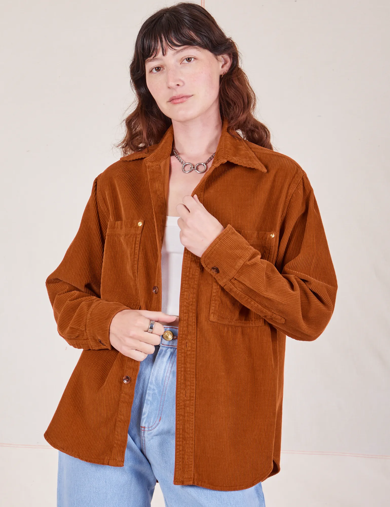 Corduroy Overshirt - Burnt Terracotta *FINAL SALE*