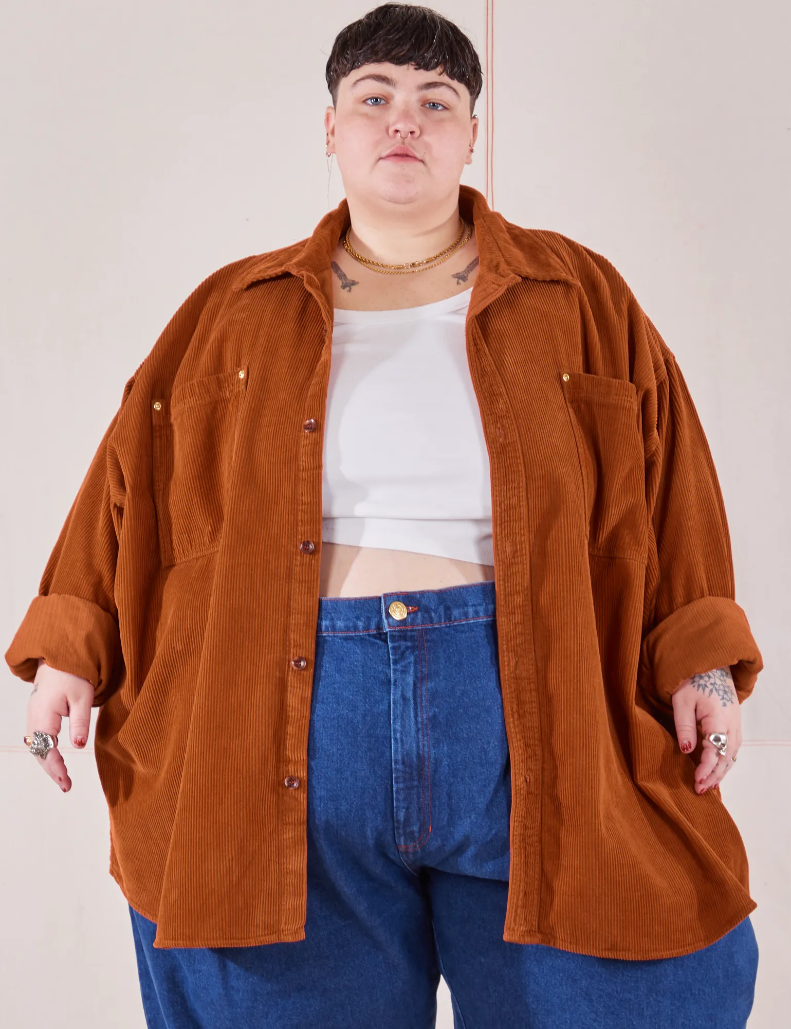 Corduroy Overshirt - Burnt Terracotta *FINAL SALE*