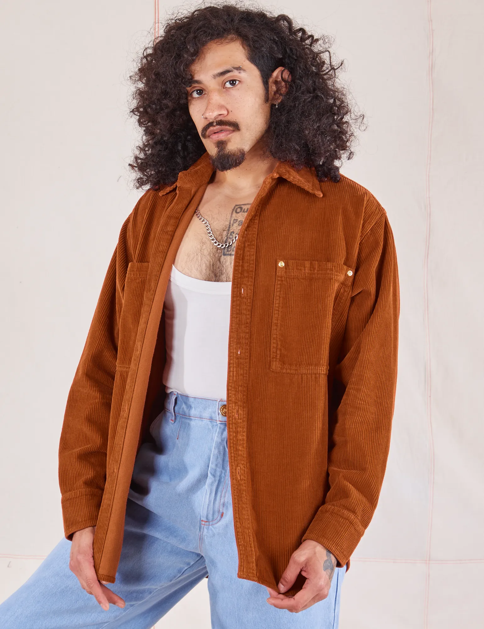 Corduroy Overshirt - Burnt Terracotta *FINAL SALE*