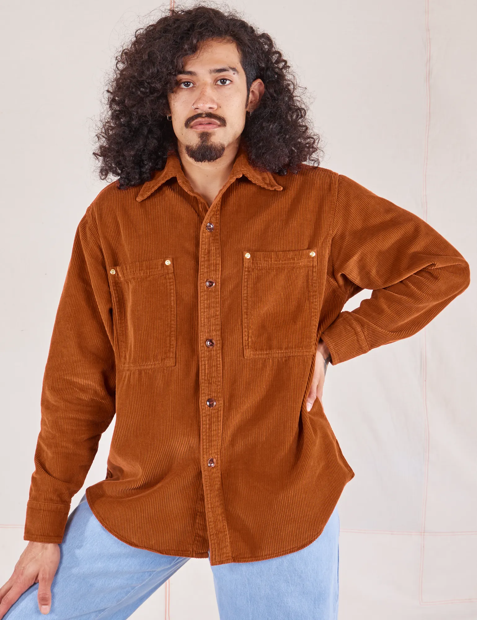 Corduroy Overshirt - Burnt Terracotta *FINAL SALE*