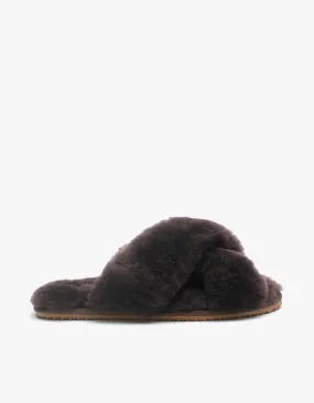 Cross Over Slipper - Chocolate