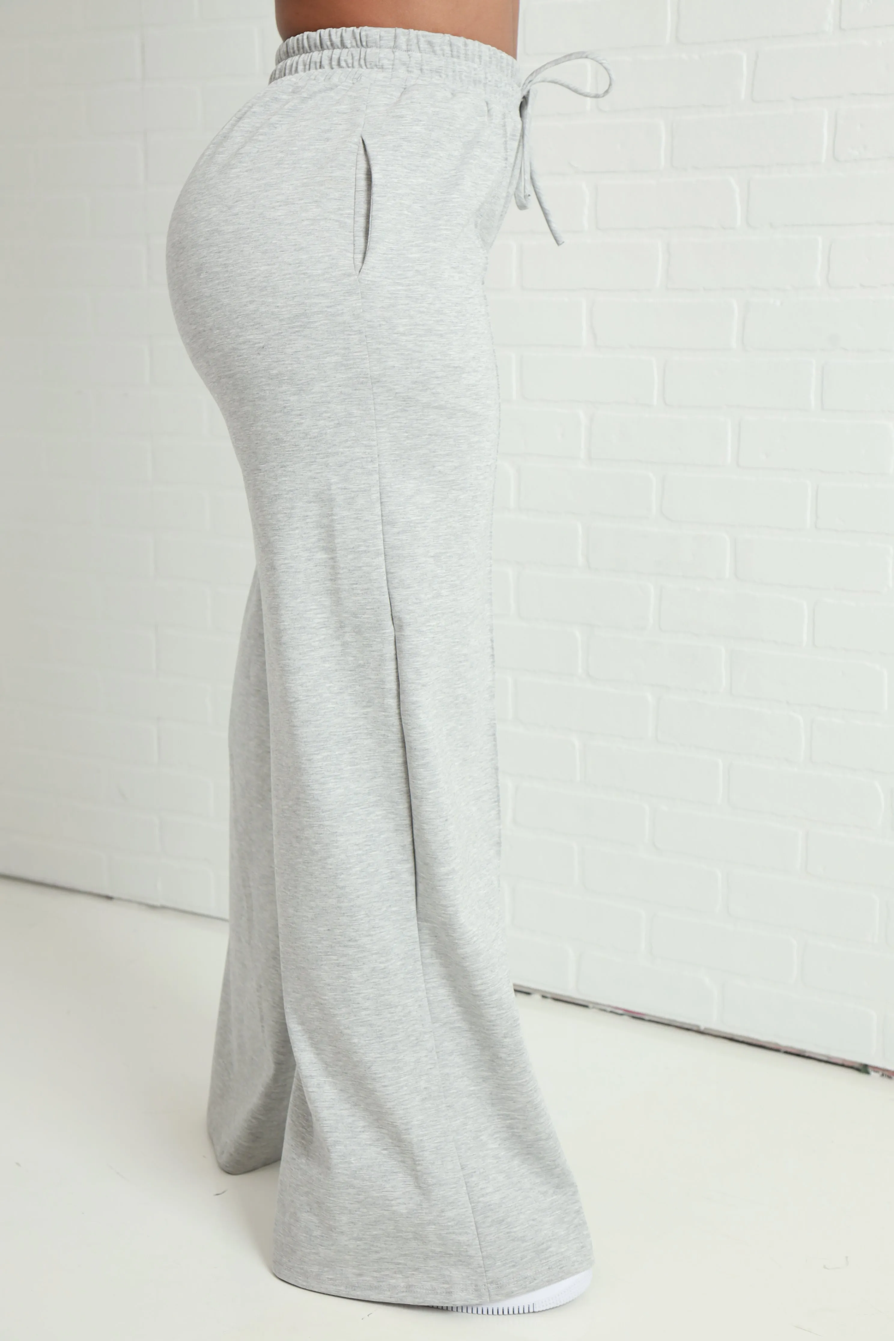 Day Off Wide Flare Pants - Heather Grey