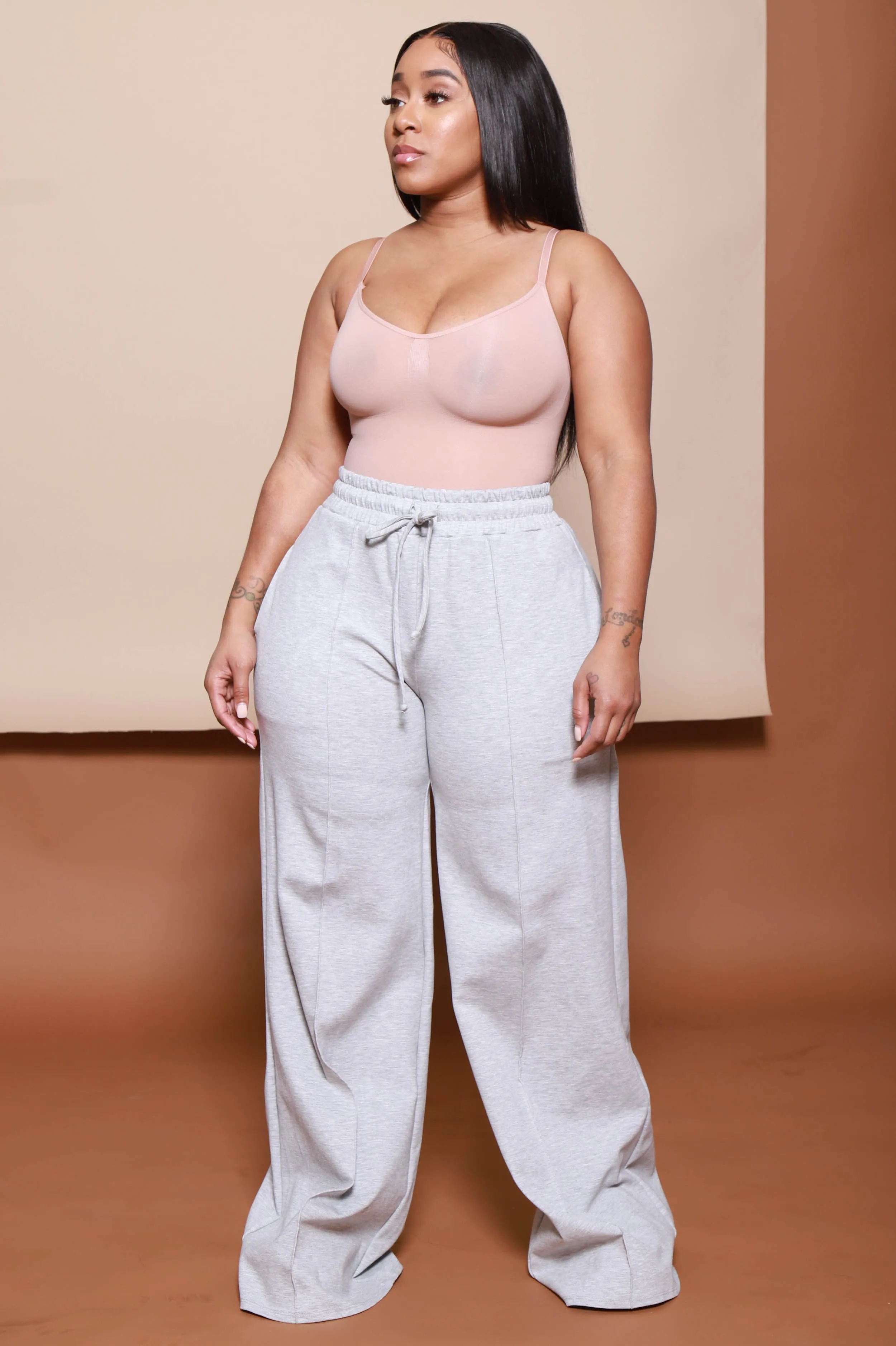 Day Off Wide Flare Pants - Heather Grey