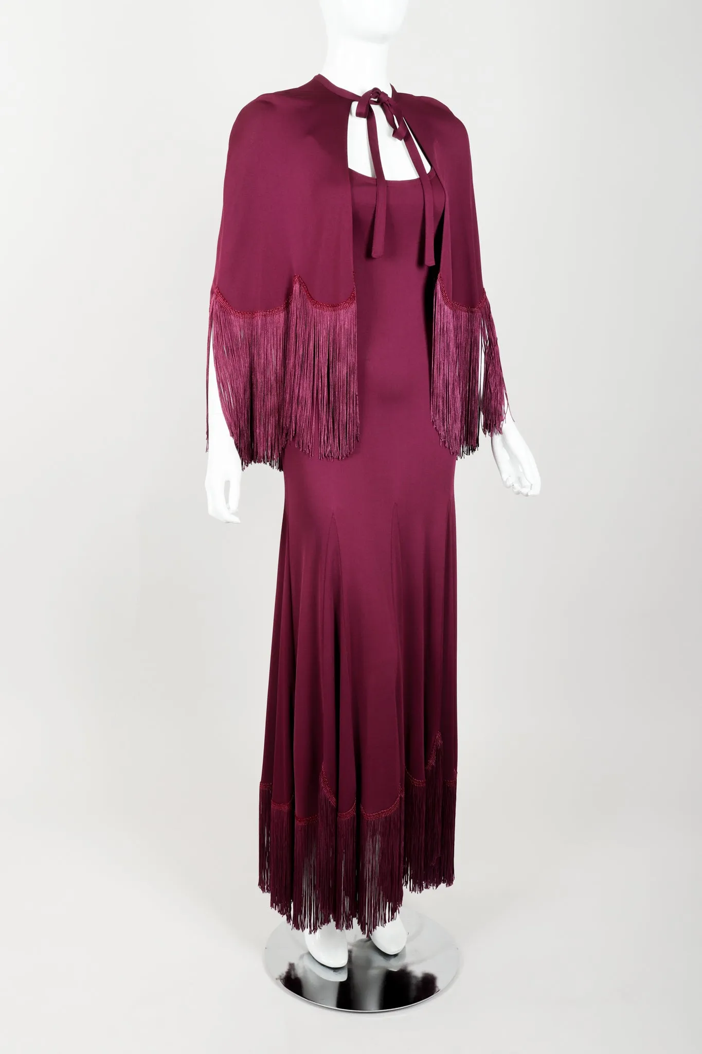 Fringed Caplet & Slipdress Set