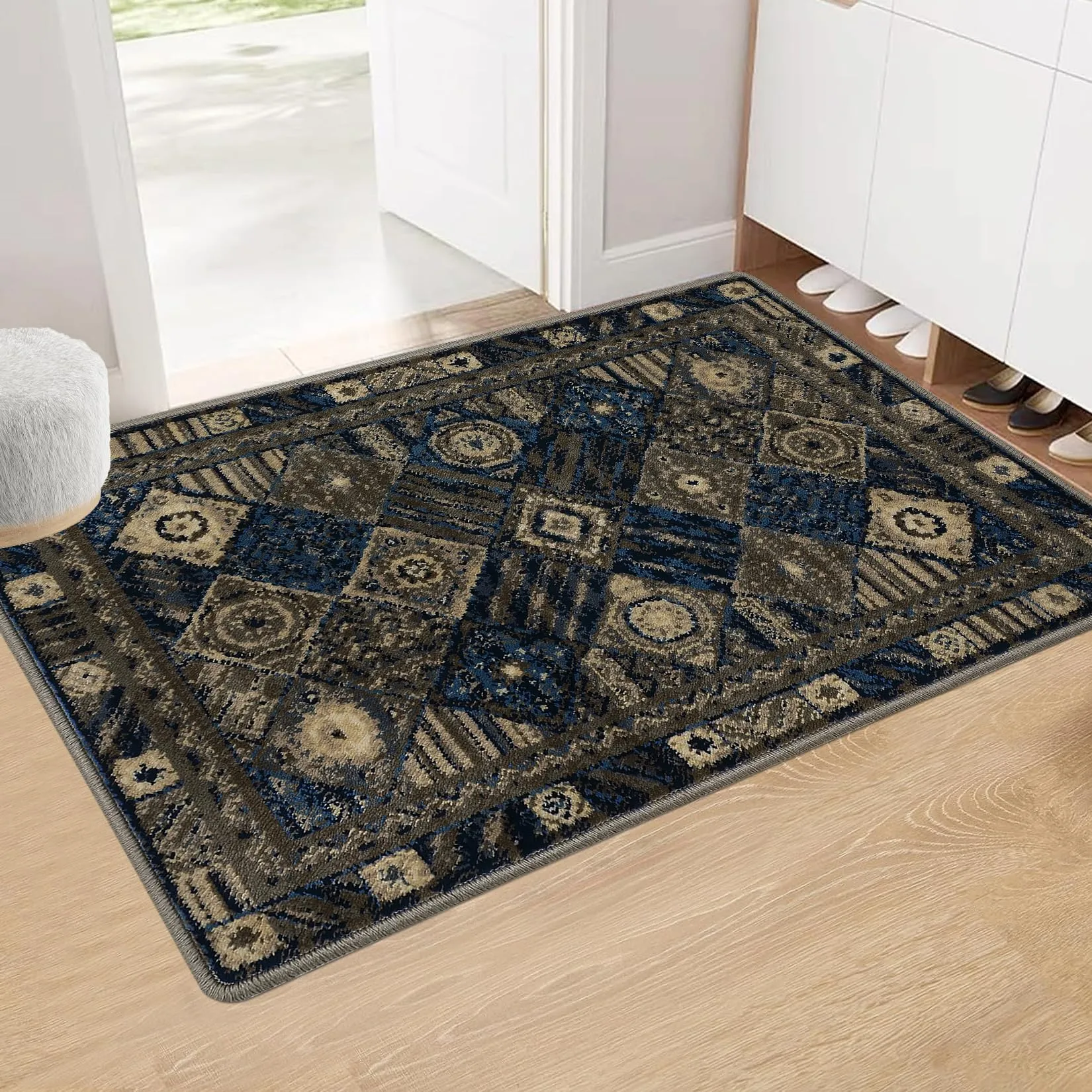 GARVEE Boho Area Rug 2x3 Modern Small Rug Tribal Rugs Plush Entry Rug Non-Slip Washable Door Mat,Thick Bohemian Accent Throw Rug for Bedroom Kitchen Entryway Bathroom,2x3