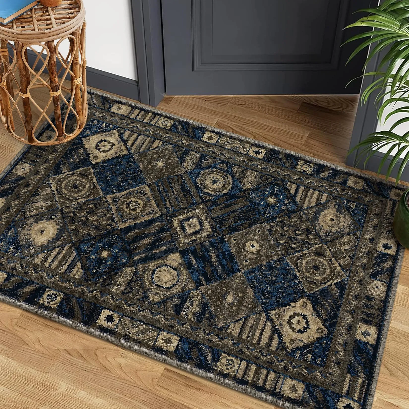 GARVEE Boho Area Rug 2x3 Modern Small Rug Tribal Rugs Plush Entry Rug Non-Slip Washable Door Mat,Thick Bohemian Accent Throw Rug for Bedroom Kitchen Entryway Bathroom,2x3