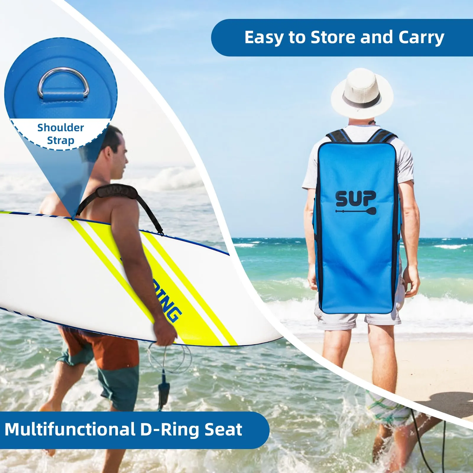 GARVEE Inflatable Paddle Board 10'6x33x6   Adjustable Floating Paddles   Premium Accessories   Non-Slip Comfort Deck   Durable & Stable Design   Suitable for Youth & Adults   Pet-Friendly   Ideal for Fishing, Surfing, Yoga