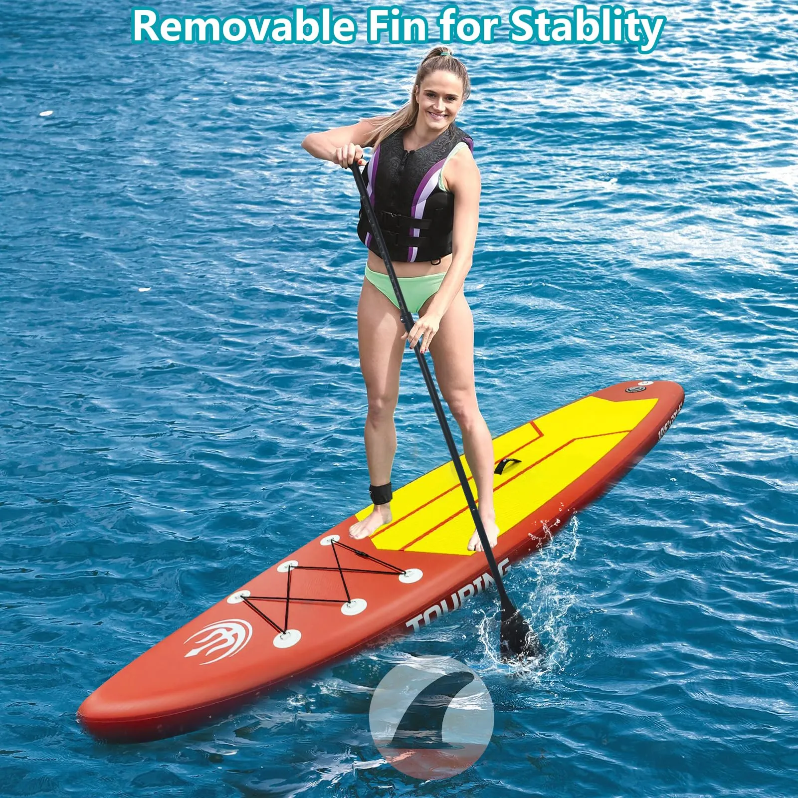 GARVEE Inflatable Paddle Board for Adults, 11'×33 Stand up Paddle Board Inflatable with SUP Accessories, Ultra Stable Sup Board, Fishing Blow up Paddle Boards with Paddle, Pump, Backpack, Fin