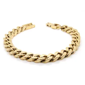 GENTS GOLD PLATED STEEL CURB BRACELET, 9.4 MM