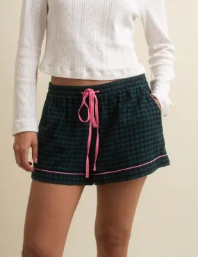 Green Check Pyjama Shorts