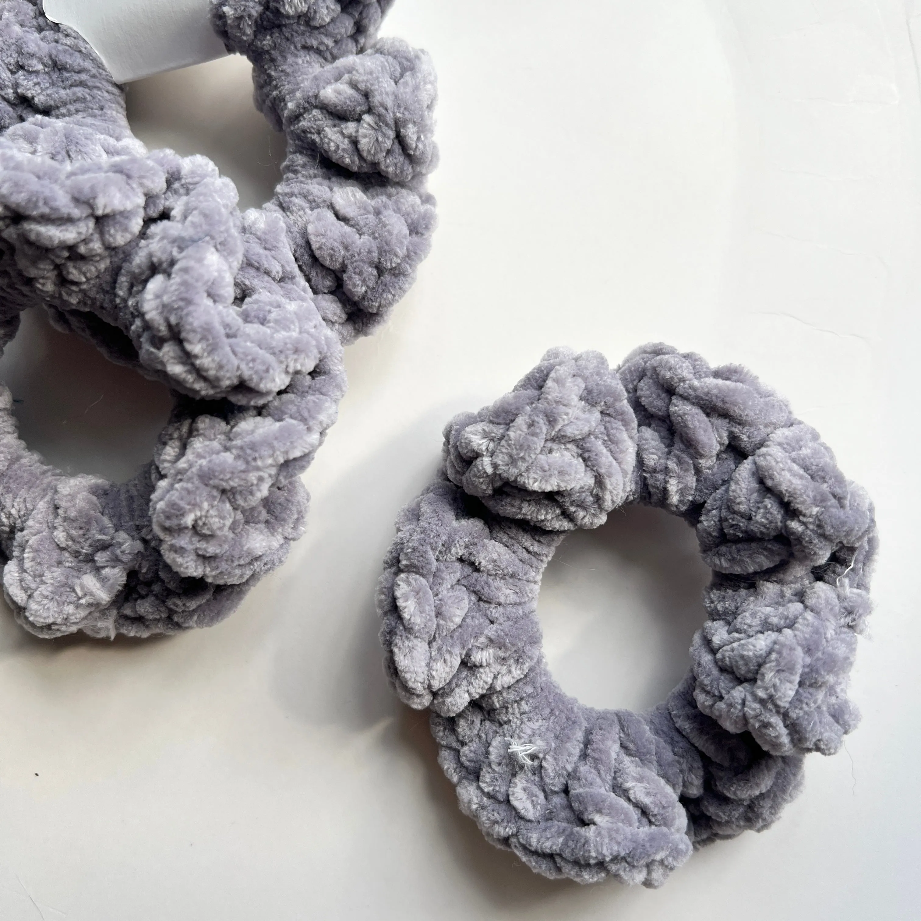 Grey Velvet Scrunchie