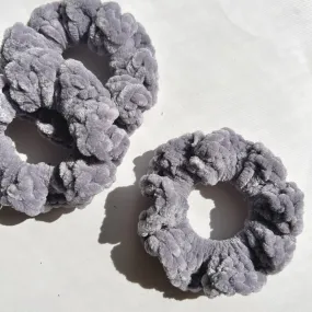 Grey Velvet Scrunchie