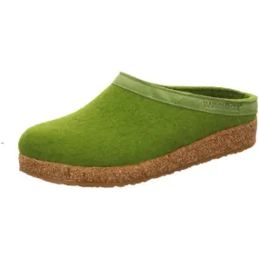 Haflinger Slippers green female Sandals Clogs Felt