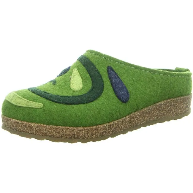 Haflinger Slippers green female Sandals Clogs Gizzly Jette