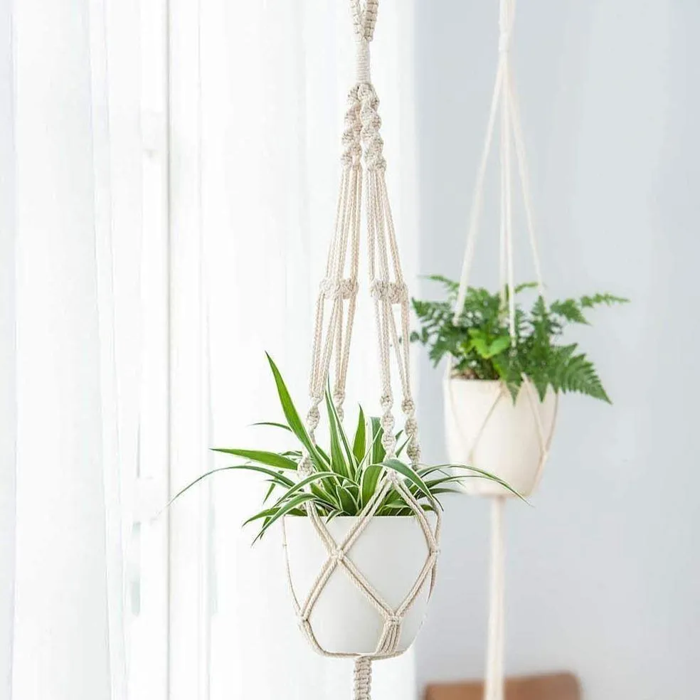 Handmade Bohemian Macrame Plant Hanger Set