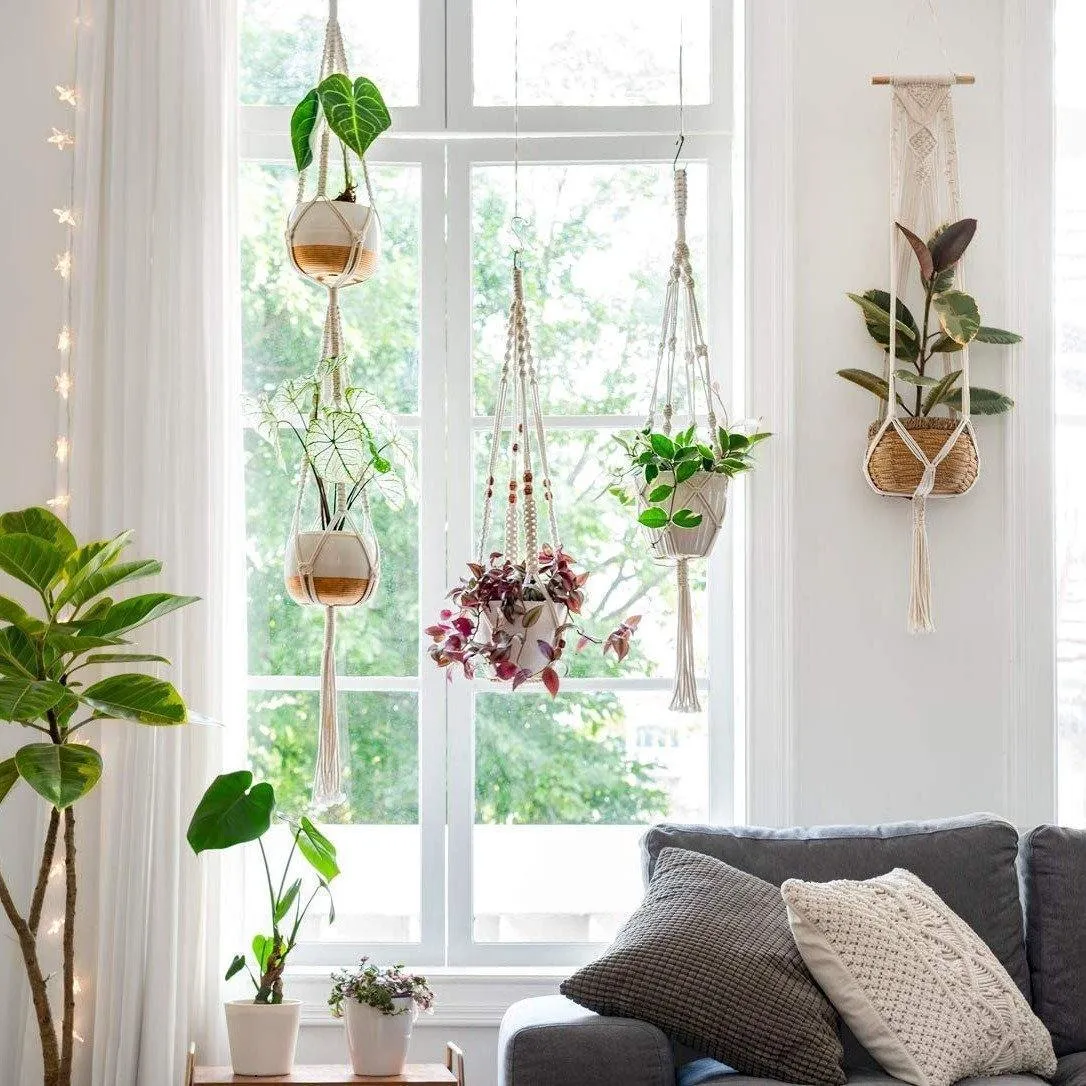 Handmade Bohemian Macrame Plant Hanger Set