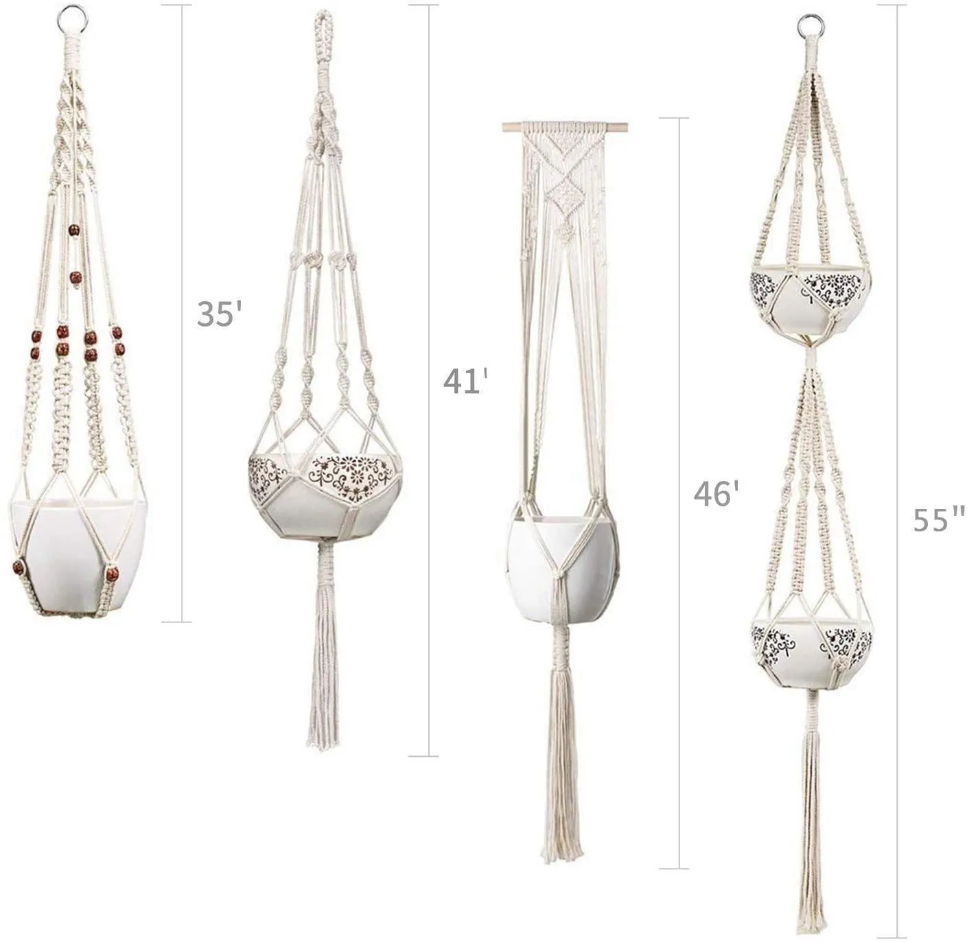 Handmade Bohemian Macrame Plant Hanger Set